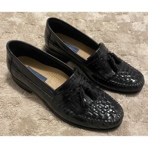 Giorgio Brutini Tassel Slip On Loafers Size 12 Dress Shoes Woven Black Bartell